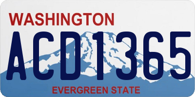 WA license plate ACD1365