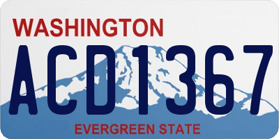 WA license plate ACD1367