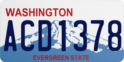 WA license plate ACD1378