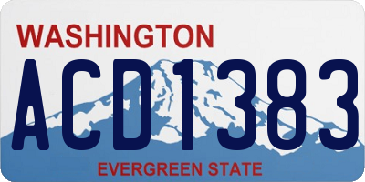 WA license plate ACD1383