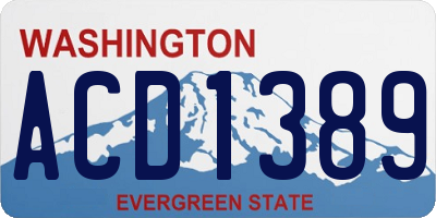 WA license plate ACD1389