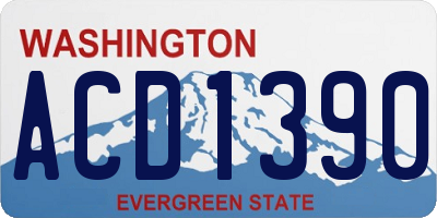 WA license plate ACD1390