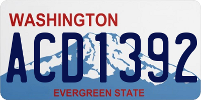 WA license plate ACD1392