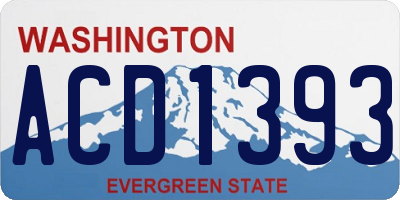 WA license plate ACD1393