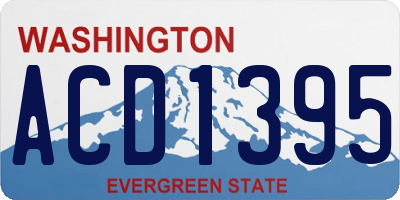 WA license plate ACD1395