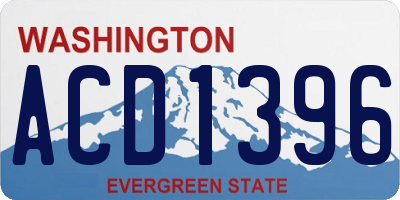 WA license plate ACD1396