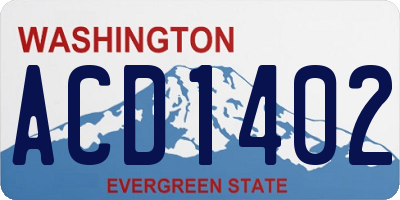 WA license plate ACD1402