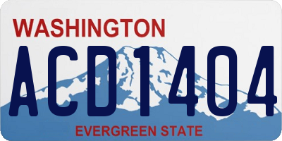 WA license plate ACD1404