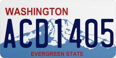 WA license plate ACD1405