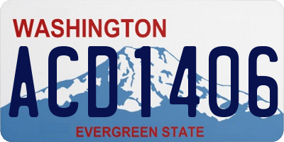 WA license plate ACD1406
