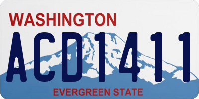 WA license plate ACD1411