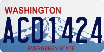 WA license plate ACD1424