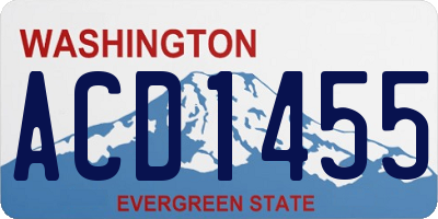 WA license plate ACD1455