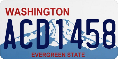 WA license plate ACD1458