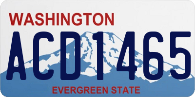 WA license plate ACD1465