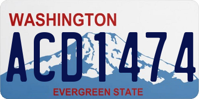 WA license plate ACD1474