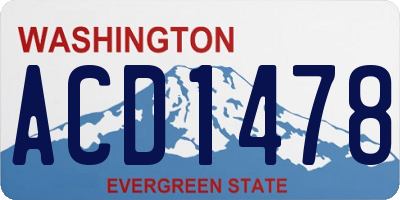 WA license plate ACD1478