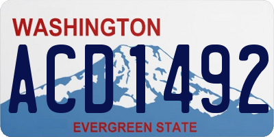WA license plate ACD1492