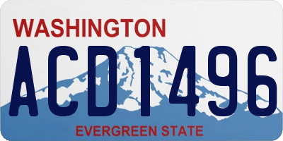 WA license plate ACD1496