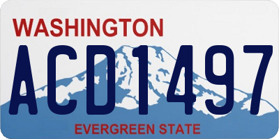 WA license plate ACD1497