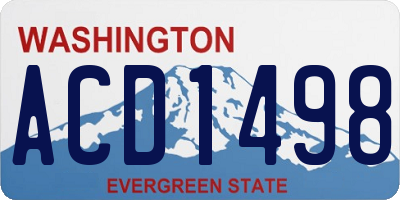 WA license plate ACD1498