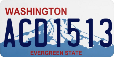 WA license plate ACD1513