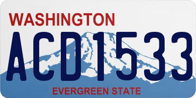 WA license plate ACD1533