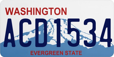 WA license plate ACD1534