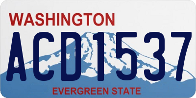 WA license plate ACD1537