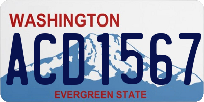 WA license plate ACD1567