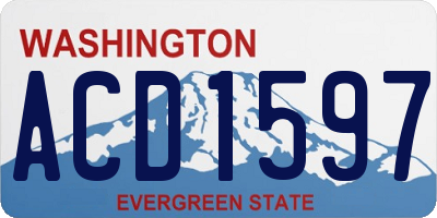 WA license plate ACD1597