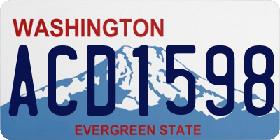 WA license plate ACD1598