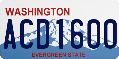WA license plate ACD1600