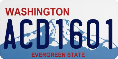 WA license plate ACD1601
