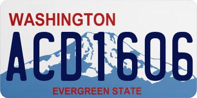 WA license plate ACD1606