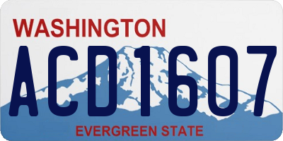 WA license plate ACD1607