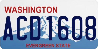 WA license plate ACD1608