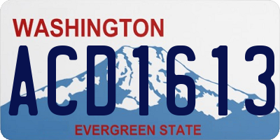 WA license plate ACD1613