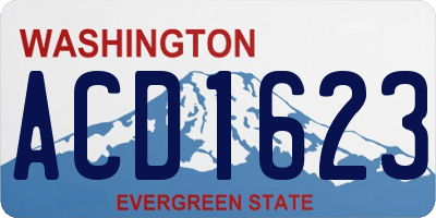 WA license plate ACD1623
