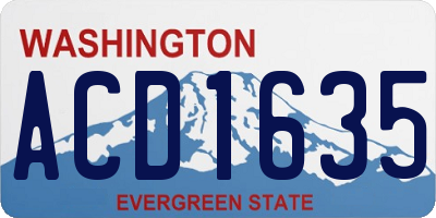 WA license plate ACD1635