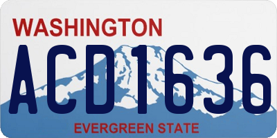WA license plate ACD1636