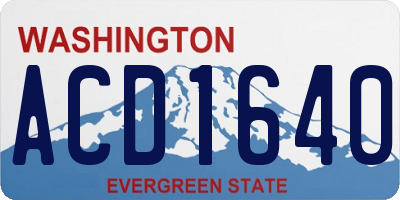 WA license plate ACD1640