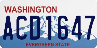WA license plate ACD1647