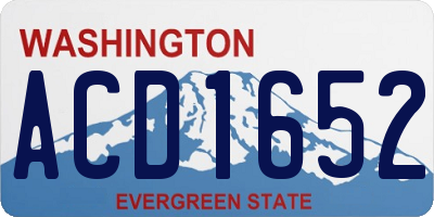 WA license plate ACD1652