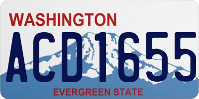 WA license plate ACD1655