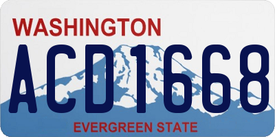 WA license plate ACD1668
