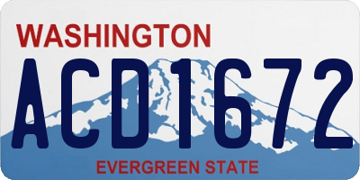 WA license plate ACD1672