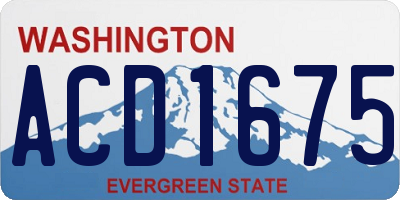 WA license plate ACD1675