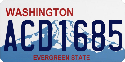 WA license plate ACD1685