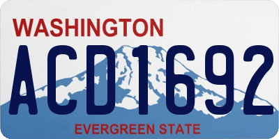 WA license plate ACD1692